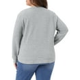 thumbnail image 4 of DARING DIVA Women's Plus Round Neck Long Sleeve Casual Pullover Blouse 5X Silver Gray, 4 of 6