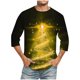 thumbnail image 1 of Camisas de Manga Larga para Hombres Imprimir Casual Cuello Redondo Blusa de Manga Corta, Camisas de Lino para Hombres, 1 of 1