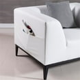 thumbnail image 2 of Pemberly Row Contemporary White Color With Faux Leather Loveseat, 2 of 6