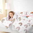 thumbnail image 3 of Erosebridal Animal Capybara Duck Full Size Comforter Sets 3 Pieces For Child Boys Girls,Kids Cartoon Rainbow Bedding Sets,Pink Reversible, 3 of 7