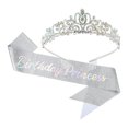 thumbnail image 1 of juego de Corona de tiara de cumpleaños Unique Bargains tono plateado, 1 of 1