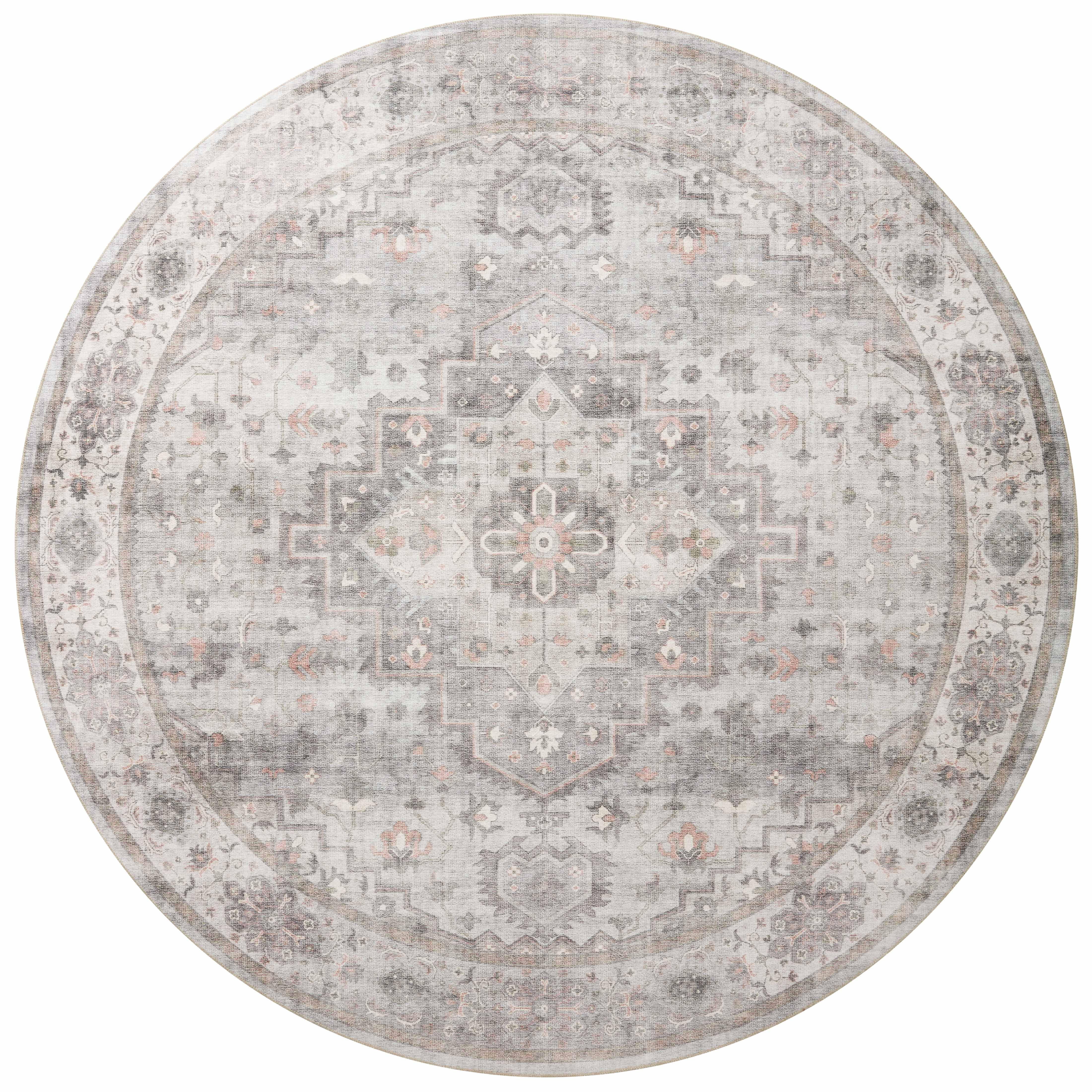 Loloi Heidi Collection HEI-02 Dove / Blush, Oriental Area Rug 8'-6" x 11'-6"