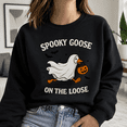 thumbnail image 2 of Halloween Shirt, Spooky Goose on the Loose Sweatshirt, Ghost Duck Hoodie, Funny Trick or Treat T-Shirt, Halloween Gift for Goose Lovers, 2 of 9