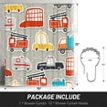 thumbnail image 4 of XMXT Shower Curtain Liner with Iron Hooks, Waterproof Cartoon Car Collection Prints Shower Curtains for Bathroom Decor Accessories, 72 x 72 inches, 4 of 9