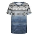 thumbnail image 4 of DeHolifer T Shirt for Men Ethnic Style Retro Print Crewneck Short Sleeve T Shirt Loose Casual Tee Tops Blue 5XL, 4 of 5