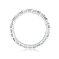 thumbnail image 2 of 1ct Diamond & Aquamarine Eternity Ring Common Prong 14k White Gold Stackable, 2 of 2