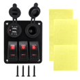 thumbnail image 4 of DYNWAVECA Generic 3 Gang Rocker Switch Panel Pre Wired 12V 24V for Boat RV Marine Red, 4 of 10