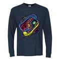 thumbnail image 2 of Wild Bobby, Colorful Sneakers Chucks Streetwear Mens Long Sleeve Shirt, Vintage Heather Navy, X-Large, 2 of 3
