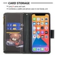 thumbnail image 4 of Wallet Case for iPhone 13, PU Leather Flip Folio Magnetic Closure Slim Shell Dual Layer Heavy Duty Protective Bumper Card Holder Wrist Strap for Apple iPhone 13,Bear, 4 of 7