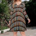 thumbnail image 2 of Library Long Sleeve Sexy Dresses For Women Ladies Vintage Elegant Party Dress Oversized V-neck Dress, 2 of 7