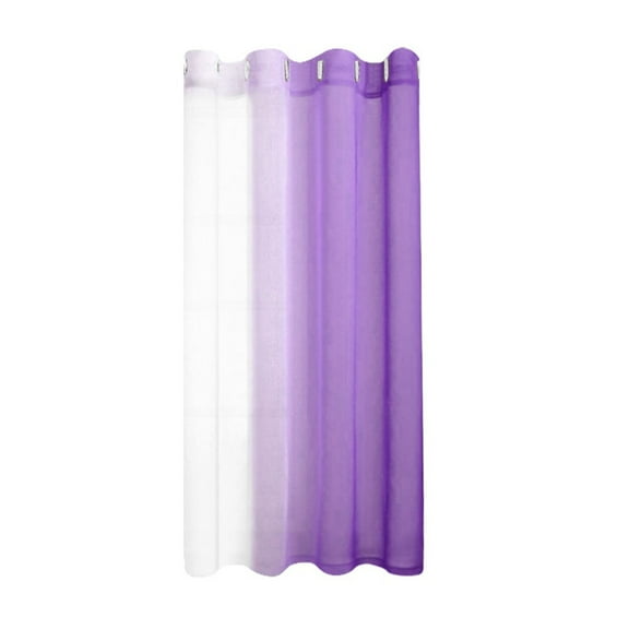 Ombre Curtains 52x63 Inches Sheer Window Curtains Light Filtering Gradient Panels Polyester Faux Grommet Purple for Bedroom Living Room