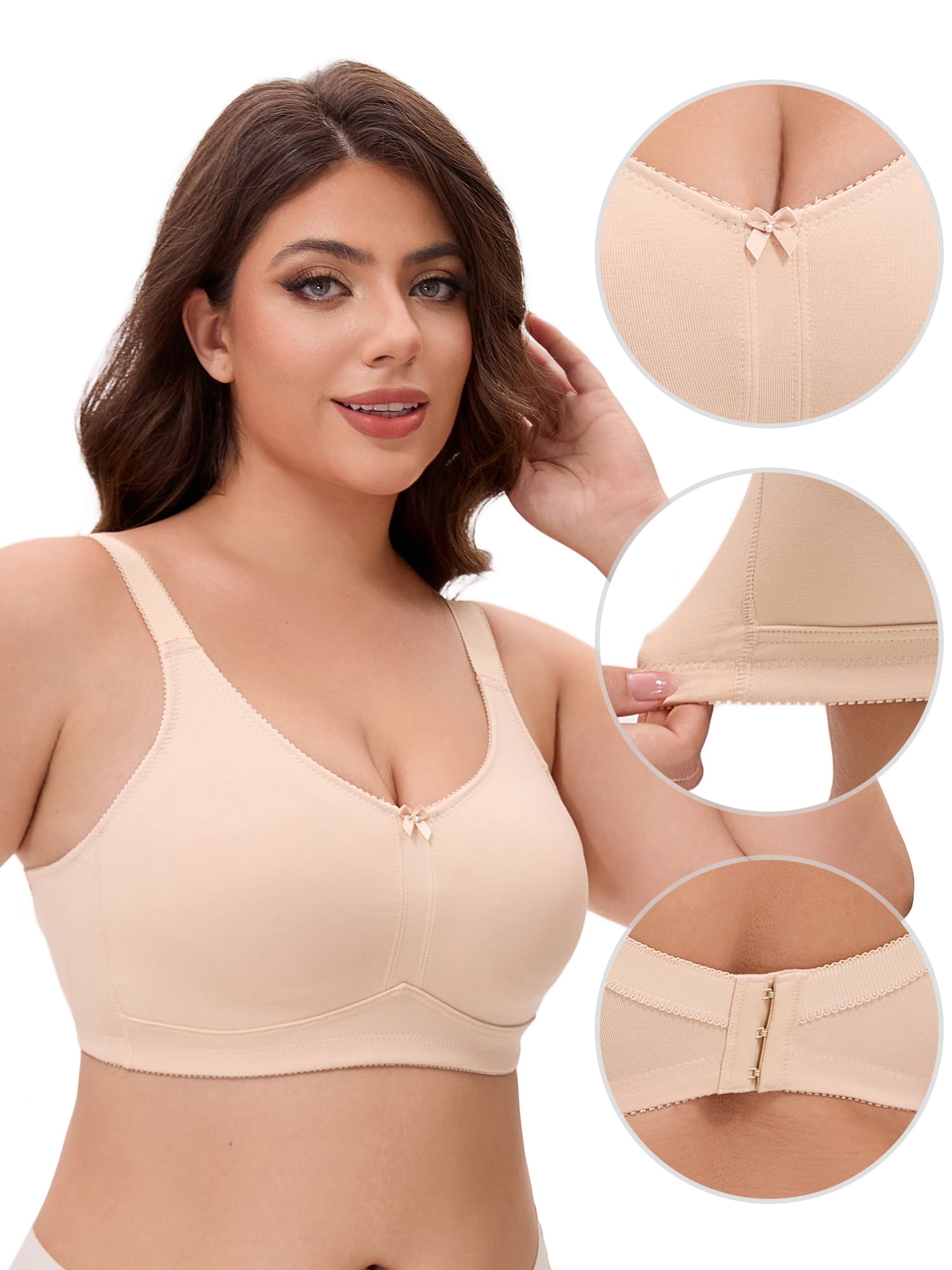 Unique Bargains Women's Pocket Bra for Silicone Breast Forms Minimizers Beige 36 B