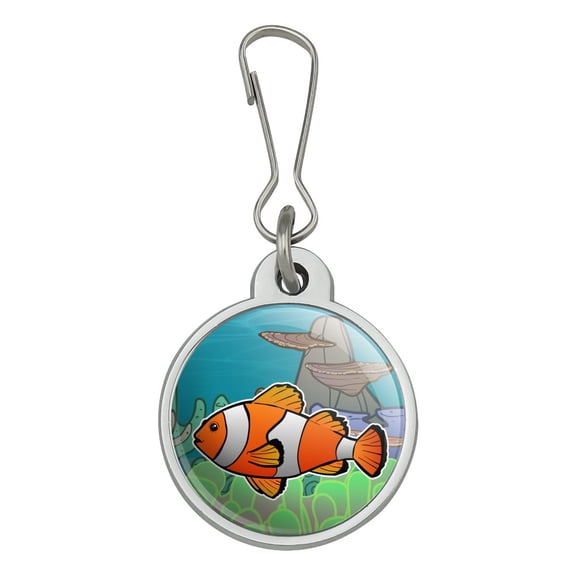 Clown Fish in Ocean Reef Coral Anemone Jacket Handbag Purse Luggage Backpack Zipper Pull Charm