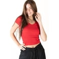 thumbnail image 3 of Ragstock Red Seamless V Neck Tee, 3 of 4