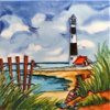 En Vogue B-302 Light House By the Beach - Decorative Ceramic Art Tile - 8 in. x 8 in.