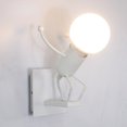 thumbnail image 1 of Lámpara LED de pared para interiores Jumping Little Man, aplique de pared moderno, lámpara E27 de metal retro (blanco) JM, 1 of 3