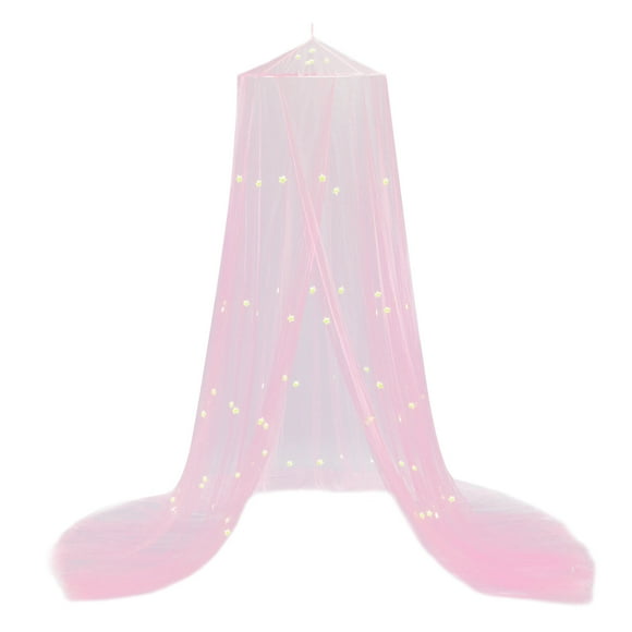 Luxury Bed Canopy Anti-mosquito Net with Fluorescent Stars Glow in Dark Universal Mosquito Mesh Net Hammock Play-Den Easy Setup for Kid Full King Single-Sized Bed Suitable for Baby Kids Girls Adults