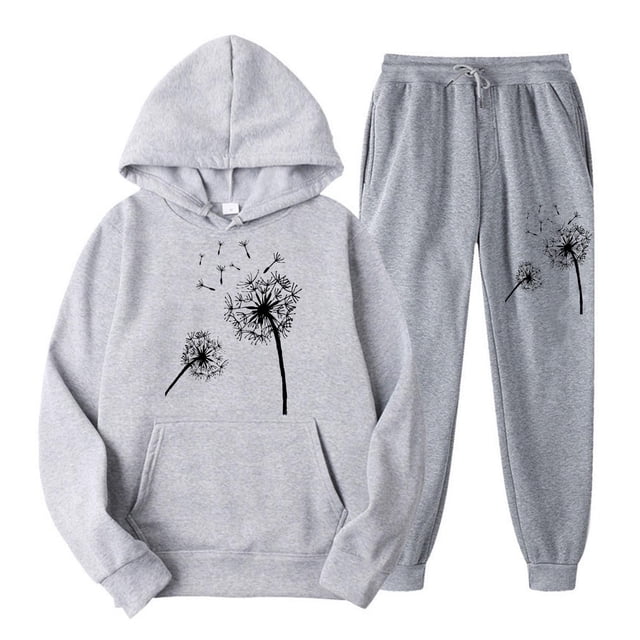 Bowake Womens Sweatsuits Fall 2 Piece Floral Printed Outfits Long Sleeve Pullover Sweatshirt and Sweatpants Tracksuits