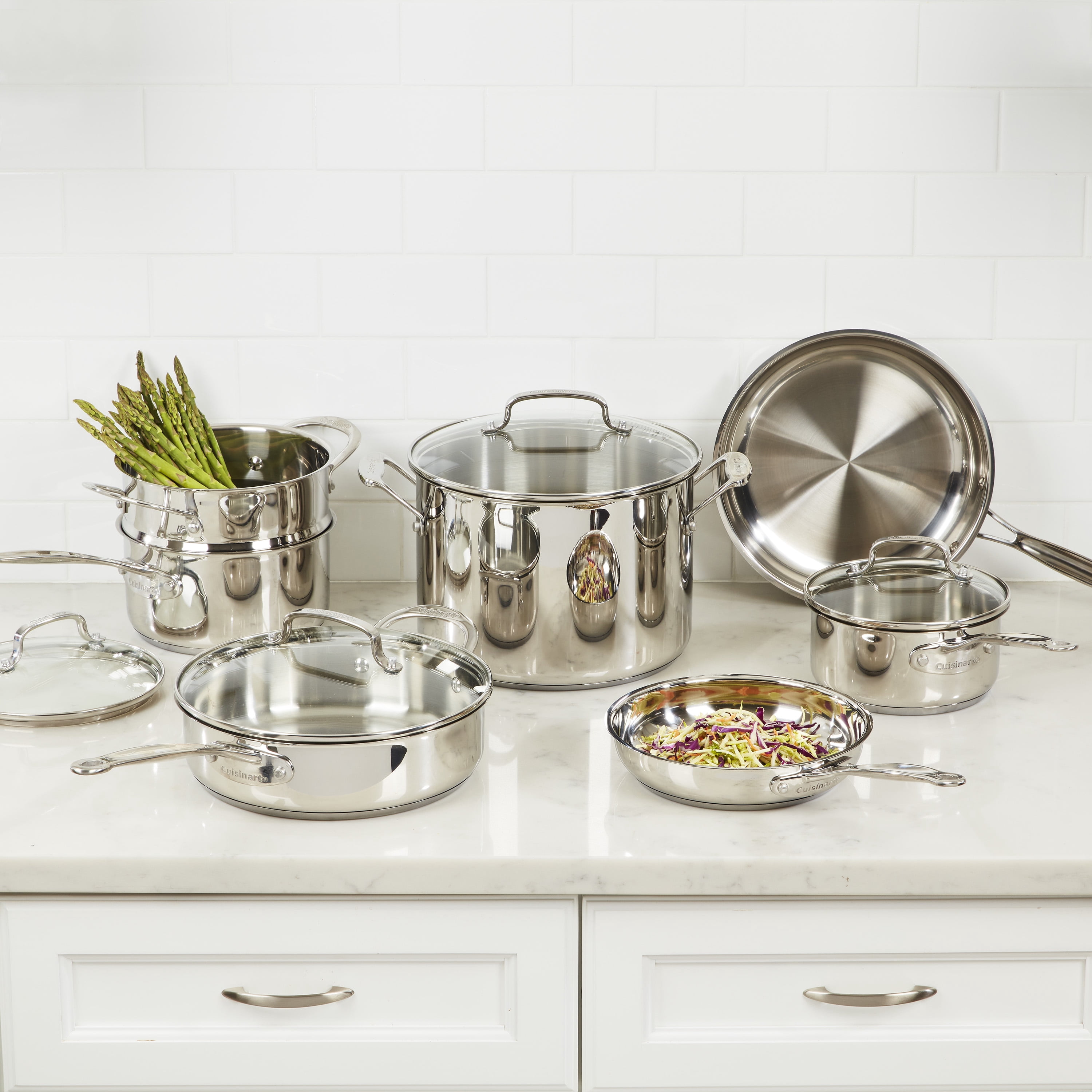 Cuisinart Chef's Classic Stainless Cookware 11 Piece Set, 77-11G