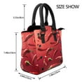 thumbnail image 2 of Lsque Floating Red Chili Peppers Pattern Leather Rivet Shoulder Bag – Elegant Genuine Leather & Microfiber PU Crossbody with Detachable Adjustable Strap, 2 of 5
