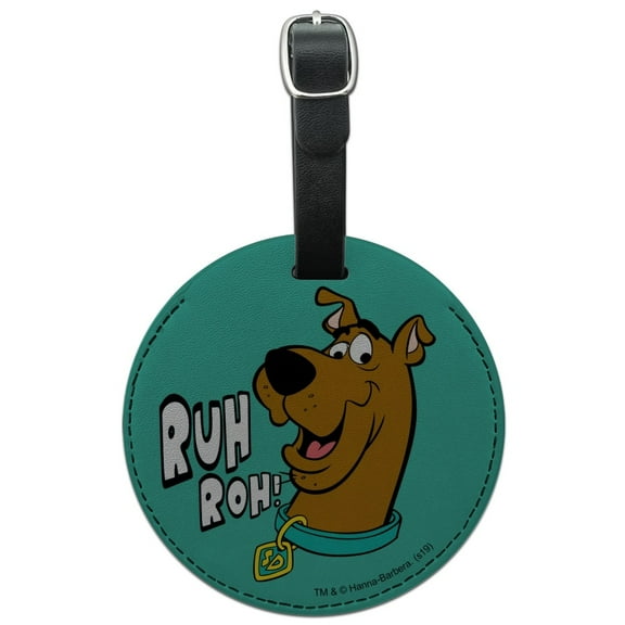 Scooby-Doo Ruh Roh Round Leather Luggage Card Suitcase Carry-On ID Tag