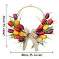 thumbnail image 3 of Linnome Easter Artificial Tulip Wreath Iron Door Knocker for Valentine's Day Home Festive Decor Romantic Wreath, 3 of 7