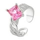 thumbnail image 3 of Diseño Temperamento Versátil Cuadrado Zircon Anillo Femenino Luz de alta gama abierta dedo índice del anillo, 3 of 8