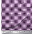 thumbnail image 1 of Soimoi Purple Rayon Crepe Fabric Geometric Check Print Fabric by Yard 46 Inch Wide, 1 of 3