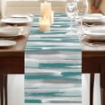 thumbnail image 3 of Table Runners 72 Inches Long Dress Scarves, Blue Gray Stripes Farmhouse Kitchen Table Runner, Coffee Tablerunners, Watercolor Modern Abstract Minimalist 16x72 Inch, 3 of 9