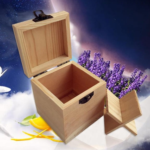 4 Slots Mini Solid Wooden Essential Oil Storage Box Container Organizer Gift