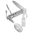 thumbnail image 2 of Combo de cuchillo, cuchara, tenedor y abridor de botellas de acero inoxidable, fácil de limpiar, plegable, para acampar., 2 of 14
