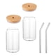 thumbnail image 5 of EeaseMX 2 juegos de tazas de vidrio transparente con tapa y pajita, bonitas tazas de vidrio para beber (estilo aleatorio), 5 of 7