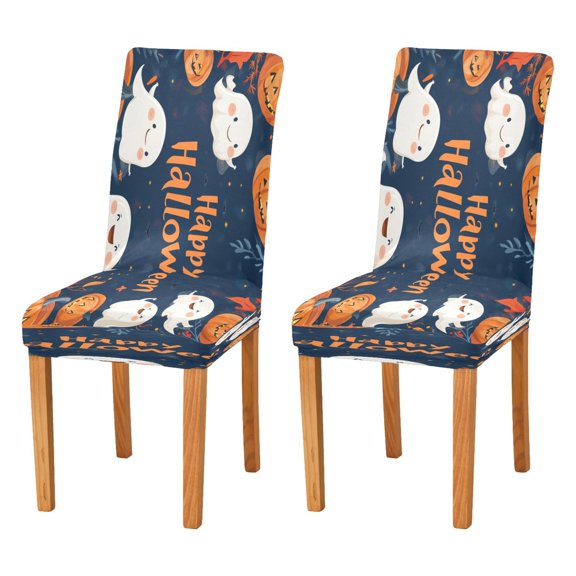 BZSMCE Chairs Slipcovers Dining Chair Covers Ghosts and Pumpkins Pattern Creative Pattern