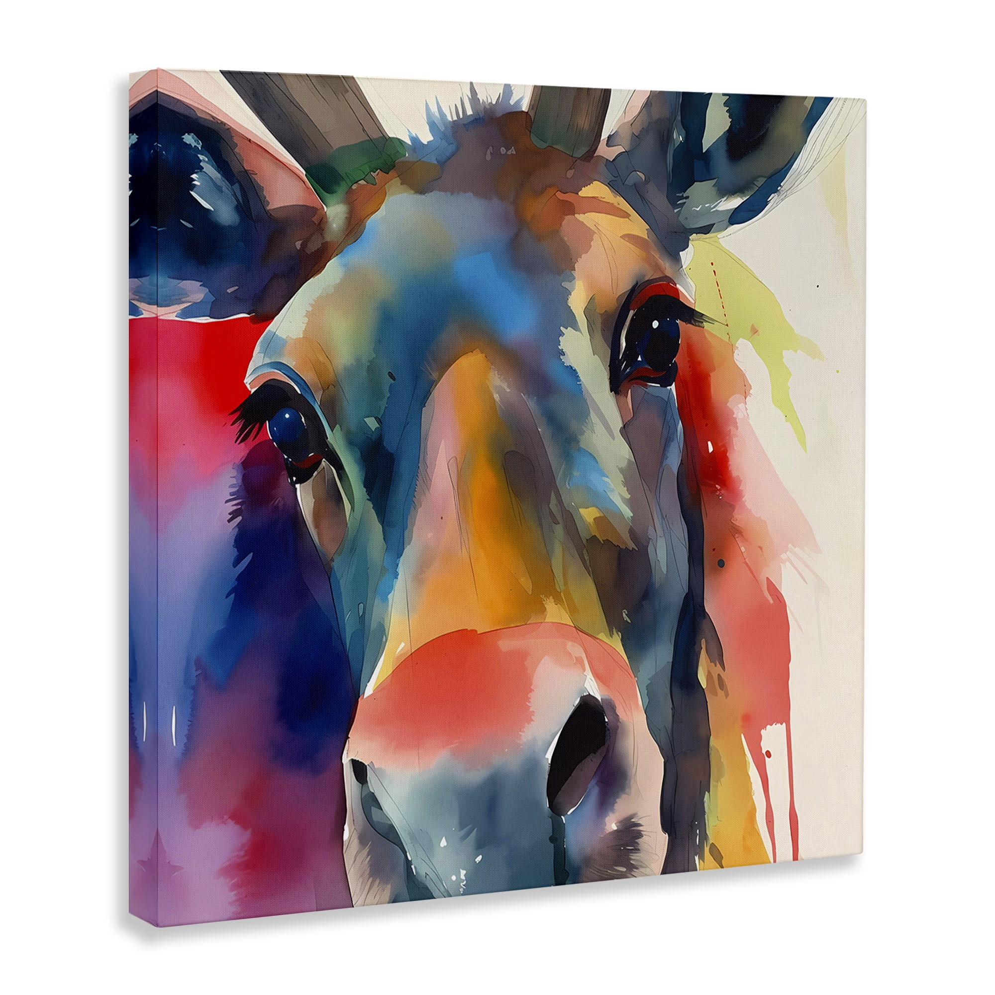 Stupell Industries Modern Close Up Horse Animals & Insects Painting Gallery Wrapped Canvas Art Print Wall Art, 36 x 36