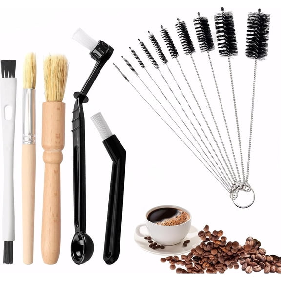 Coffee Machine Cleaning Brush - Straw Brush,Long Handle Bottle Brush, Flexible Scrub Brush for Water Bottles, Glasswares, Mugs,Coffee Pots, Cups,Water Bottles,Bent Pipe