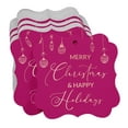 thumbnail image 3 of Inkdotpot Real Rose Gold Foil Merry Christmas & Happy Text Tags Favor Bracket Shape Hang Pack Of 100 Paper Tags, 3 of 7