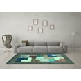 thumbnail image 3 of Ahgly Company Indoor Square Abstract Light Blue Contemporary Area Rugs, 6' Square, 3 of 4