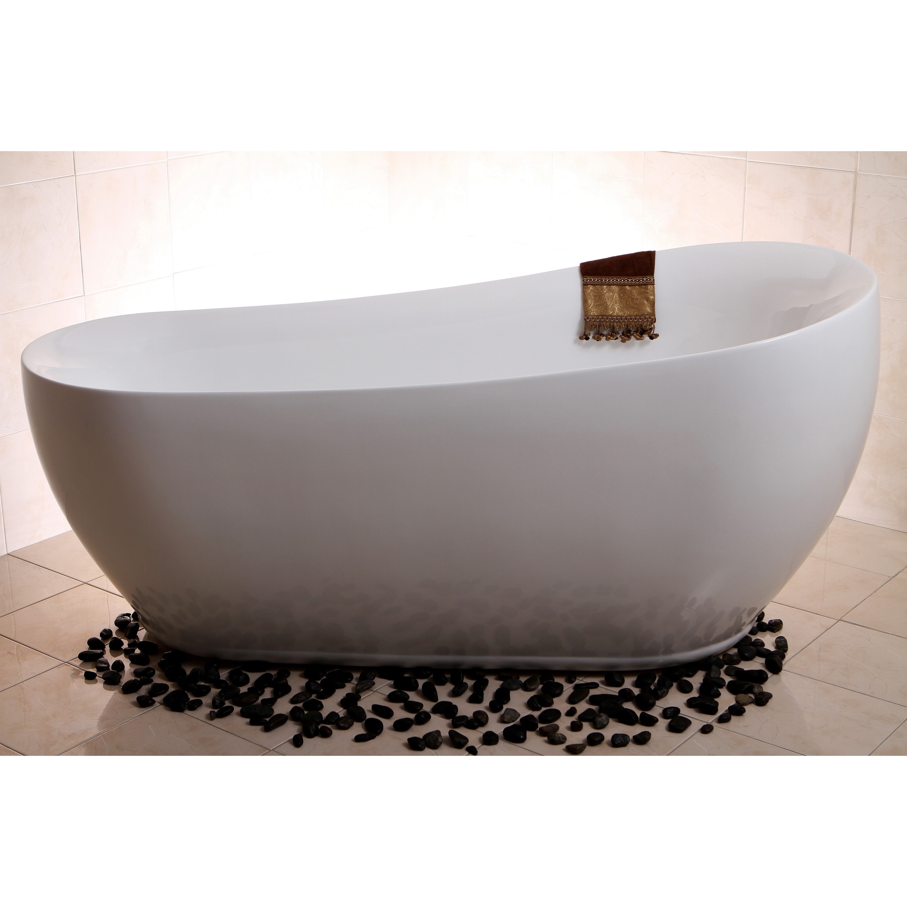 Kingston Brass Modern Slipper 71inch Freestanding Acrylic Bathtub