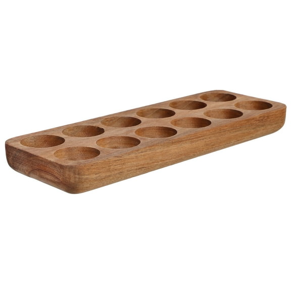 NICEXMAS Minimalist Design Wood Egg Holder Tray for Kitchen Organization 1Set