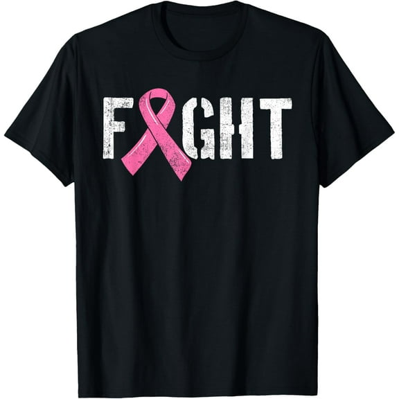 Fight Breast Cancer Shirt Disease Pink Ribbon Gift Idea T-ShirtMen's and women's pure cotton short-sleeved shirts