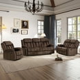 thumbnail image 2 of Bonzy Home Loveseat Sofa Set Double Recliner Manual Reclining Chair for Living Room Brown, 2 of 6