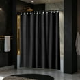 thumbnail image 2 of Cortina de baño Moorefield Flowers 183x183 cm con ojales esmerilados, dobladillo magnetico y tacto suave, Negro, 2 of 7