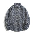 thumbnail image 1 of Blusa y camisa de manga larga con cuello vuelto para hombre, estilo informal, a cuadros, con bolsillos y botones, de licra, 1 of 8