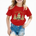 thumbnail image 6 of NOLDARES Kids Christmas Shirt Girls Boys Merry Christmas Tshirt Xmas Tree Short Sleeve Tops Xmas Gifts Christmas Party Outfits(D107-Red), 6 of 6