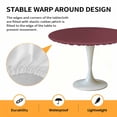 thumbnail image 2 of Elastic Fitted Round Tablecloth, Red Solid Color Waterproof Stretch Table Cover for 45"-54" Tables, Aesthetics Contemporary Luxury Washable Outdoor Tablecloths for Patio, Picnic, Camping, 2 of 9