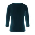 thumbnail image 6 of lcziwo Deals Today Womens Plus Size Velvet Tops Long Sleeve Casual Solid Color Blouses Vintage Lightweight Crew Neck Tee Shirts,Sky Blue,M, 6 of 6