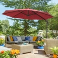 thumbnail image 2 of Outsunny 10ft Cantilever Patio Umbrella with 360° Rotation, Wine Red, 2 of 10