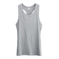 thumbnail image 6 of Fabrcox Men Tank Tops Quick Dry Crew Neck Men's Sleeveless Shirts Big and Tall Fitted Ribbed Hiking Workout Men's Muscle Shirts Gray S, 6 of 7