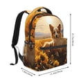 thumbnail image 2 of Rateoe Pastoral Sunflower Corgi Pattern Casual Backpack for School, Work, Travel – Adjustable Straps, Multiple Compartments – Ergonomic Design, Fits Laptops and Tablets, 2 of 5