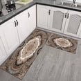 thumbnail image 3 of Farmhouse Dark Brown Boho Rugs and Mats Non Skid Washable Absorbent Microfiber Soft Kitchen Mat for Floor Set Of 2 Decor Stain Resistant 17"x47"+17"x30", 3 of 7
